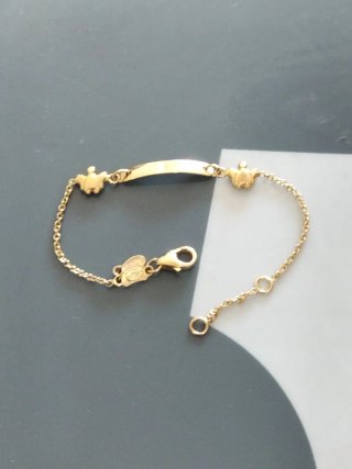 Pulsera bebé oro de ley nueva.