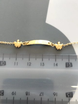 Pulsera bebé oro de ley nueva.
