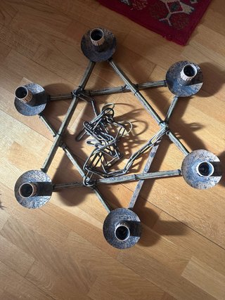 Lámpara de techo antigua estrella 6 brazos
