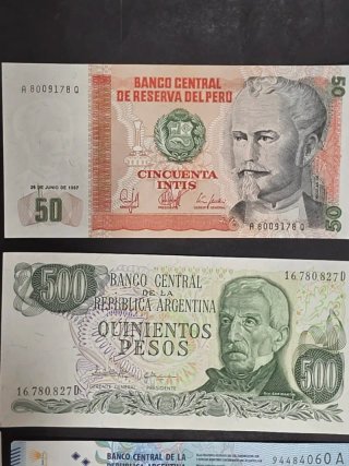 Lote de 14 billetes de Latinoamérica