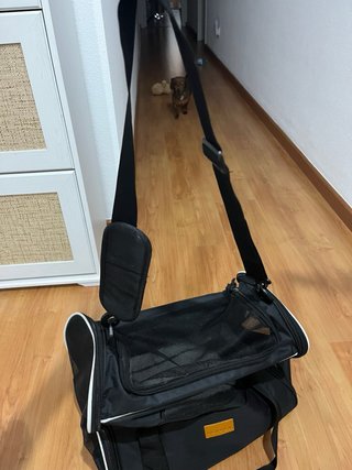 Transportín para perro negro 34x44x29