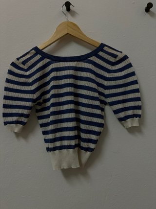Jersey punto vintage rayas azul y blanco