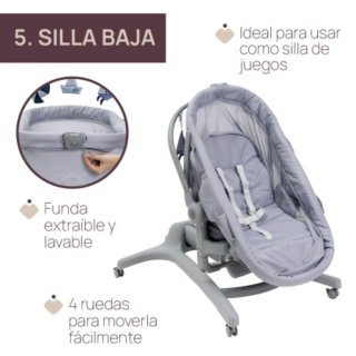 Minicuna Chicco Baby Hug Pro 5 en 1 cuna y moisés