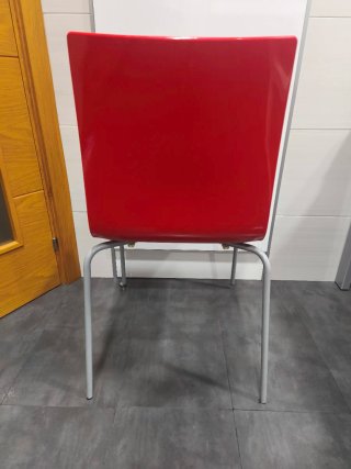 Pack 4 Sillas Cocina Rojas Apilables