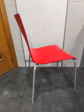 Pack 4 Sillas Cocina Rojas Apilables