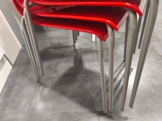 Pack 4 Sillas Cocina Rojas Apilables
