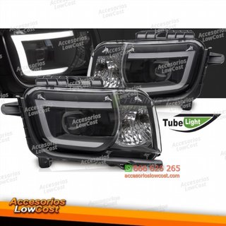 FAROS DELANTEROS PARA CHEVROLET CAMARO 09-13 TUBO