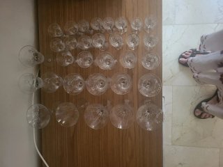 Juego variado copas cristal antiguas. 64 unidades