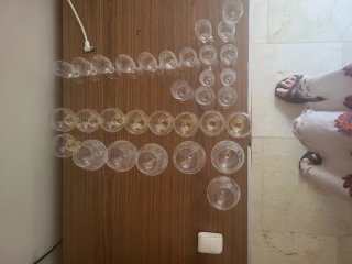 Juego variado copas cristal antiguas. 64 unidades