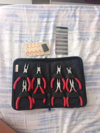 Juego 8 Alicates Precisión Powerfix + Estuche