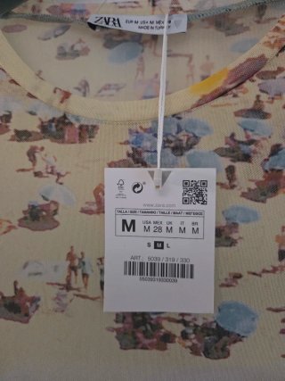 Blusa ZARA Talla M Estampado Playa