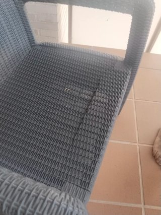 Conjunto jardín 2 sillones y mesa ratán