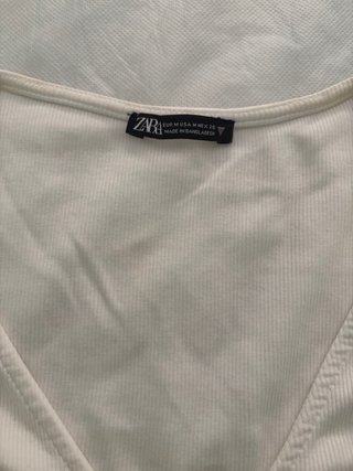 Camiseta Zara Blanca Ruched