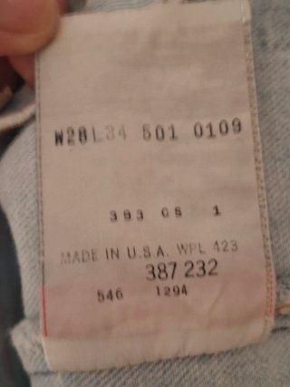 Jeans Levi's 501 USA anni '90