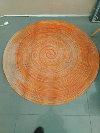 Alfombra redonda vinilo 150cm naranja