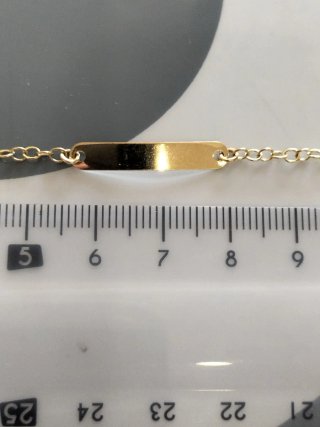 Pulsera bebé oro con placa nueva