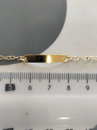 Pulsera bebé oro con placa nueva