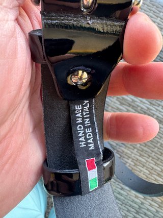 Cintura pelle lucida nera