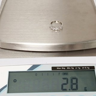 Sortija Oro Blanco 18k 5 Circonitas