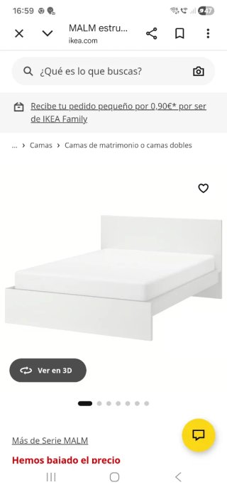 Cama matrimonio IKEA madera semi nueva