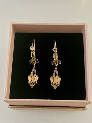 Pendientes Antiguos Oro 18k S.19 Zafiros
