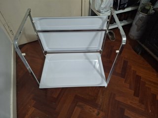 Carrito Camarera Metálico, Plegable, 2 Niveles