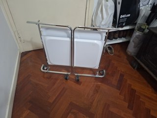 Carrito Camarera Metálico, Plegable, 2 Niveles