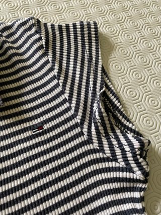 T-shirt donna righe bianche e BLU