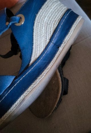 Sandalias cuña azul cómodas