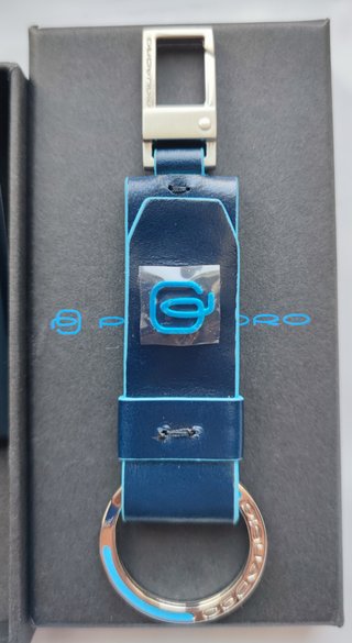 Portachiavi Piquadro Blue Square anello e gancio
