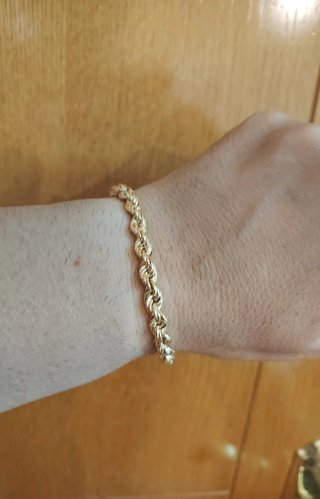 PULSERA ESTILO SALOMÓNICA, 18 KILATES.