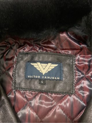 Gabardina Cuero Vintage Victor San Juan Negra