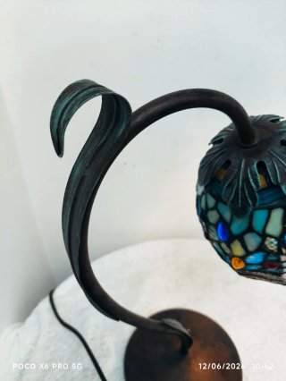Lámpara Tiffany Vidriera Dragón azul
