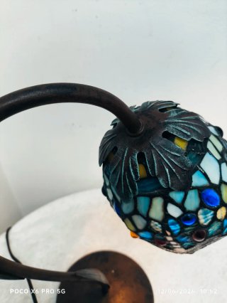Lámpara Tiffany Vidriera Dragón azul