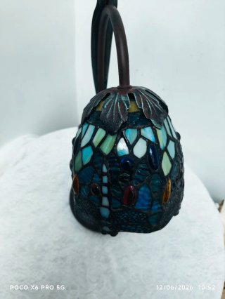 Lámpara Tiffany Vidriera Dragón azul