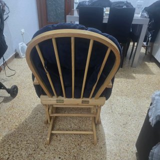 Silla Mecedora Azul y Marrón