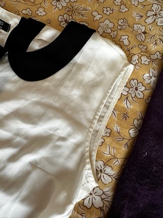 Blusa blanca cuello Peter Pan Talla S