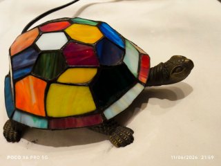 Lámpara Tortuga Tiffany Vidrio Metal