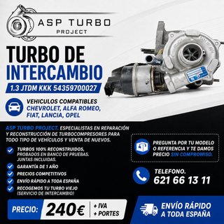 Turbo Intercambio 1.3 JTDM KKK 54359700027