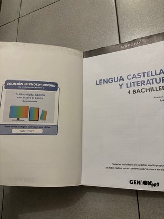 Lengua castellana y literatura I. Libro