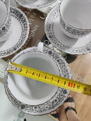 4 Tazas de café con platito de porcelana
