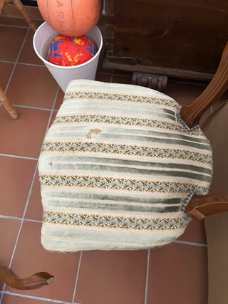 4 Sillas de Comedor Madera y Tela