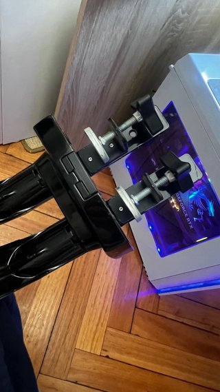 Soporte Doble Monitor Invision Negro