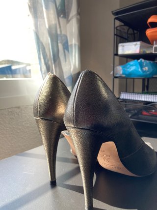 Pura López Stilettos Piel Metalizada Talla 37