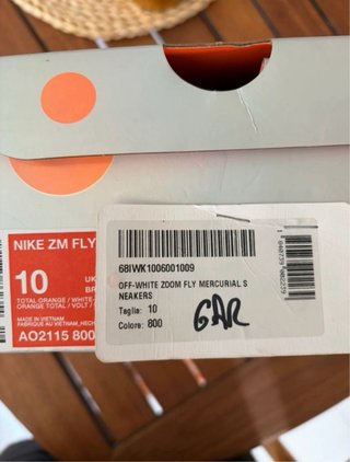 Nike x Off White Zoom Fly Arancioni