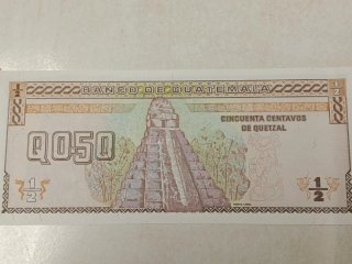 Billete 50 Centavos Quetzal Guatemala 1998