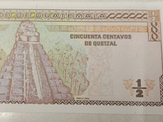 Billete 50 Centavos Quetzal Guatemala 1998