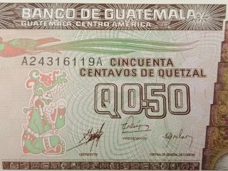 Billete 50 Centavos Quetzal Guatemala 1998