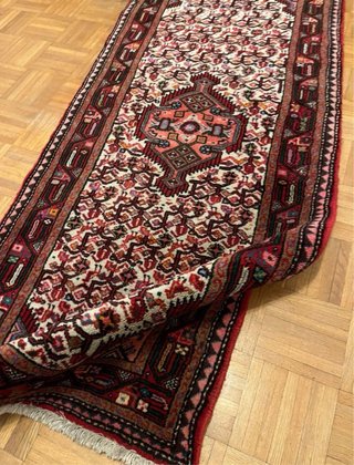 Hermosa alfombra persa anudada a mano Hamadan