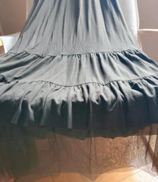 Vestido largo negro Amichi con detalles